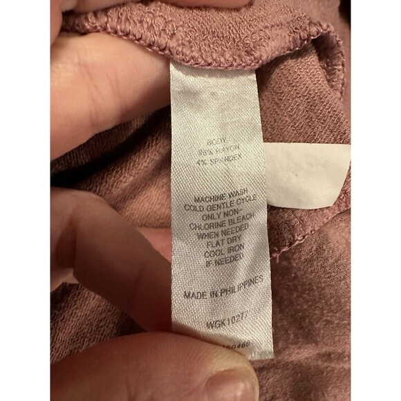 Market And Spruce Sweater Women’s Pink & Cream Large Hooded Sweater - Picture 8 of 8